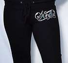 Sinful by Affliction DAHLIA Womans Track Sweatpants S1894 Black   NEW