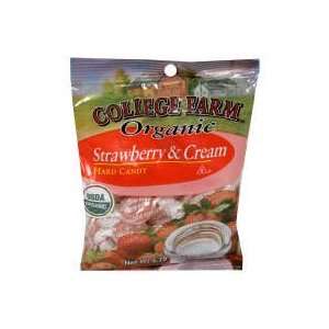 College Farm Organic Hard Candy, Strawberry & Cream, 4.75 oz, (pack of 