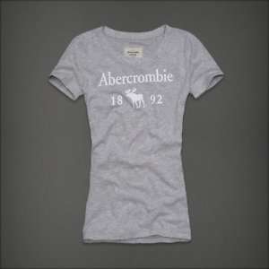 Abercrombie & Fitch DREW logo tee shirt top NWT Size Medium Grey 