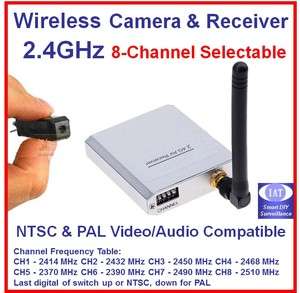 The Smallest Mini 2.4GHz SPY Wireless A/V Camera + 8 Channel Receiver 