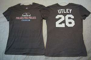   Ladies Women MLB Apparel Phillies CHASE UTLEY Jersey Shirt Gray 100c