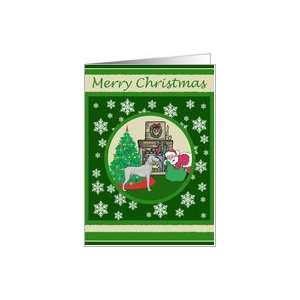  Santa & Weimaraner Merry Christmas Card Card Health 