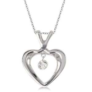  Dashing Diamonds Open Heart Diamond Pendant Necklace 14k 