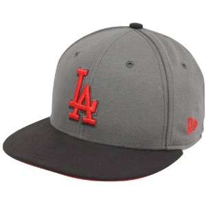 Dodgers Gray Lava Red Storm Throwback Flat Bill 59FIFTY Fitted Hat 