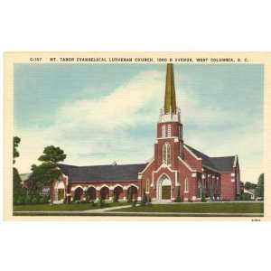 1940s Vintage Postcard   Mt. Tabor Evangelical Lutheran Church   West 