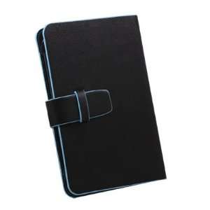  For  Kindle 3 PU Leather Case Black & Blue Line  