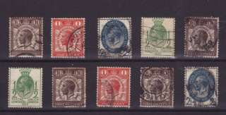 GREAT BRITAIN 1929 UPU x 10 STAMPS to 2½d blue x 2 USED  