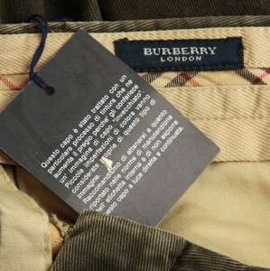 NEW BURBERRY MENS SUEDE EMBROIDERED COTTON CHINO PANTS 48/32  