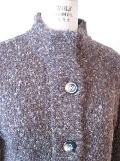 Giannetti Brown Tweed Wool & Acrylic Blend Button Sweater Jacket 