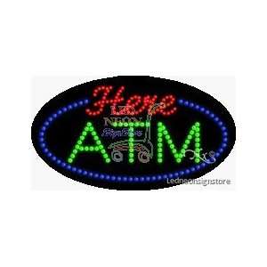 ATM Here LED Sign 15 inch tall x 27 inch wide x 3.5 inch deep outdoor 