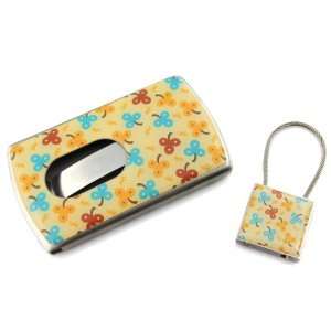   Card Holder With Wire Key Chain Soft Décor Bag Lock