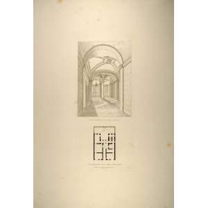  1860 Engraving Renaissance House Plan Architecture Rome 