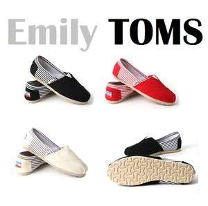 Emily TOMS Style Espadrilles Flat University CANVAS SHOES Women Men 