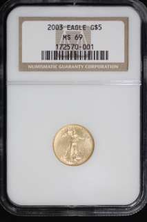   Dollar Gold Eagle NGC MS69 Bullion Coin United States Mint  