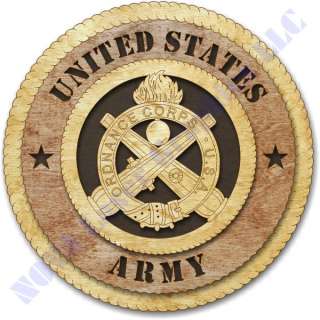 Army Ordnance Corps Insignia Birch Wall Plaque  
