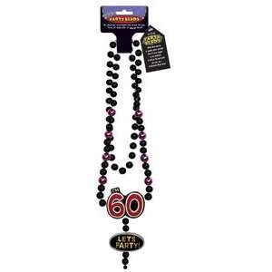 60th Birthday Party Beads Necklace Gag Gift