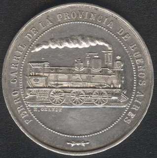 MEDAL OF RAILWAY OPENING LINE TO TRENQUE LAUQUEN ARGENTINA YEAR 1890 