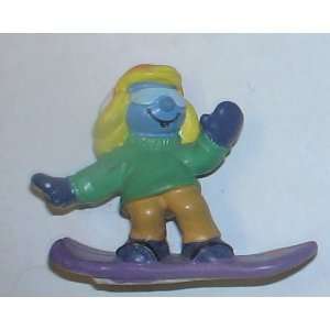   : Vintage Smurfs Pvc Figure : Smurfette Snowboarding: Everything Else