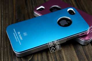 Deluxe Light Blue Metal Aluminum/Chrome Hard Case+Free Film For iPhone 
