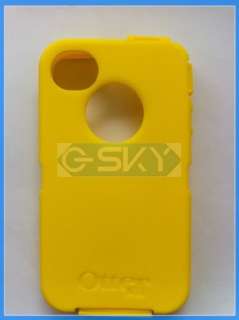 OTTERBOX DEFENDER CASE FOR APPLE IPHONE 4 4 G 4S 4 S   WHITE/YELLOW 