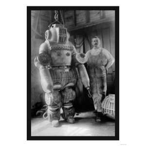  Diver with Diving Suit Giclee Poster Print, 24x32