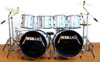 Miniature Drums Lars Ulrich Metallica Double Bass Slver  