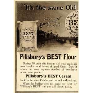 1907 Ad Pillsbury Best Flour Cereal Mills Minneapolis   Original Print 