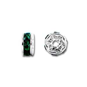  RDS 5mm Silver Plated Roundelle Emerald
