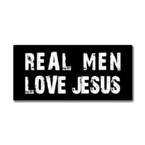 Real Men Love Jesus   Window Bumper Sticker Automotive