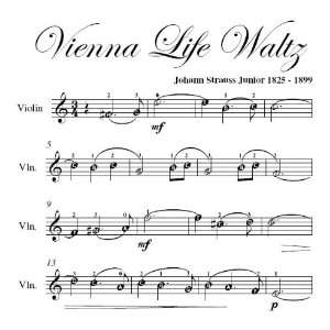   Life Waltz Strauss Easy Violin Sheet Music Johann Strauss Books