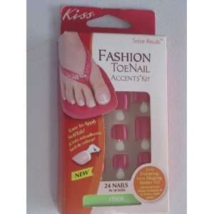 Kiss Fashion Toenail Accents Kit. Salon Results. Fuchsia Polish Color