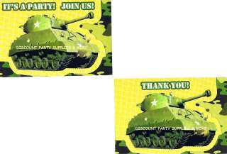 Camouflage Army Tank Combo Invitations & Thank You  