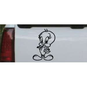 Tweety Bird Cartoons Car Window Wall Laptop Decal Sticker    Black 8in 