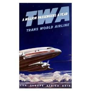  TWA, Million Passengers Giclee Poster Print, 32x44
