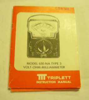 Triplett 630 NA Type 3 Instruction Manual  