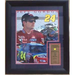 Jeff Gordon Race Used Car Piece Includes 11 x 14 Photograph with 