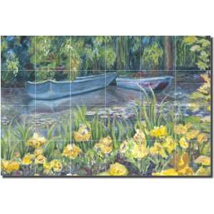  Monet Blue Boats by Joanne Morris   Artwork On Tile 