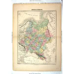   MAP RUSSIA EUROPE PETERSBOURG KOSTROMA MOSCOW c1840