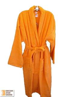 NWT 100% Turkish Cotton Terry Bath Robe Orange S   XL