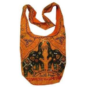 Cotton Elephant Patch Bohemian / Hippie Sling Crossbody Bag India 