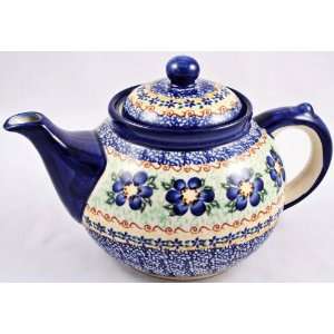  Polish Pottery Large Tea Pot 4 cup capacity: Kitchen 