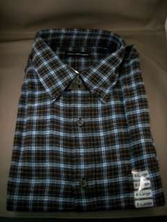 John Ashford Mens Flannel Button Up Collar Shirt L  