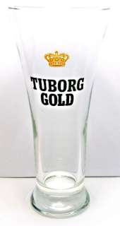 TUBORG GOLD Beer 12oz PILSNER GLASS pint Danish Denmark  
