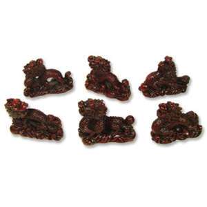 Set of 6 Assorted Cute Power Dragon Figurines  