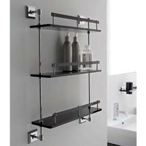 Toscanaluce G243 Triple Plexiglass Bathroom Shelf with Railings and 