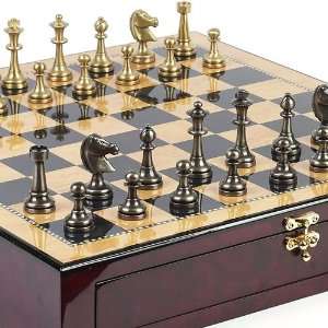   & Tribeca Wooden Chess Board with High a Gloss Finish: Toys & Games