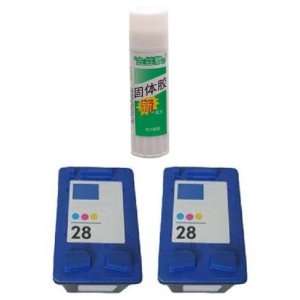  Two Tri Color Remanufactured Ink Cartridges HP 28 (C8728AN 