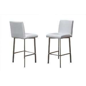   with Stainless Steel Base Bar Swivel Stool in White: Home & Kitchen