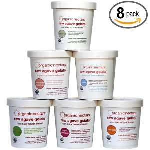 Organic Nectars Raw Agave Gelato Variety Pack, 16 Ounce Units (Pack of 