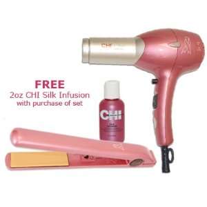  CHI PINK Breast Cancer Awareness Hair Dryer & Ceramic Iron 